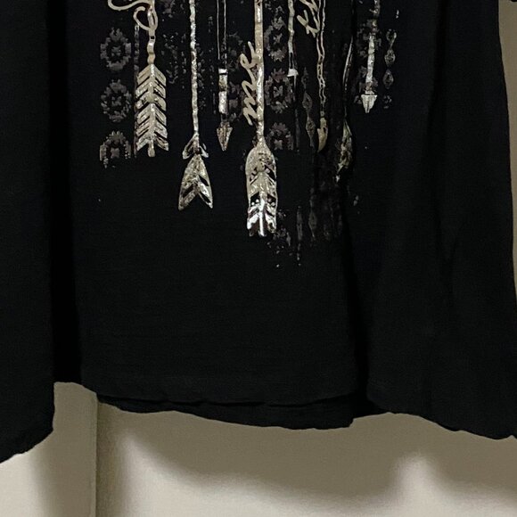 #12 Catherines black tunic/tee w/the words "Show me the many", size 1X - Picture 6 of 10